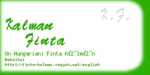 kalman finta business card